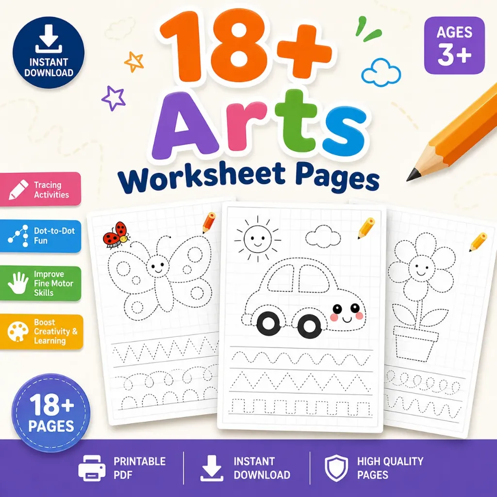 18+ Arts Worksheet Pages