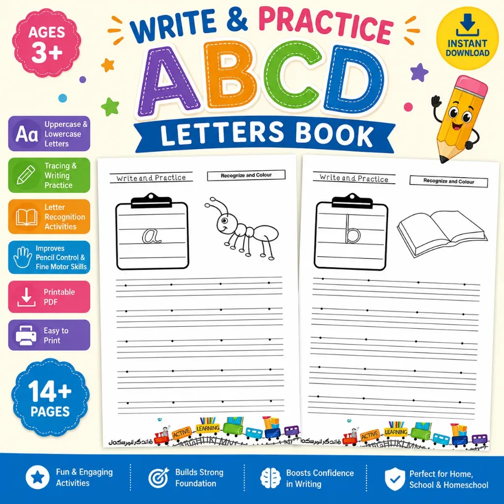 Write & Practice ABCD Letters