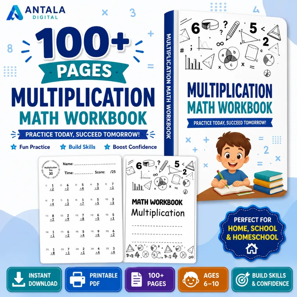 100 Days Math Workbook Multiplication