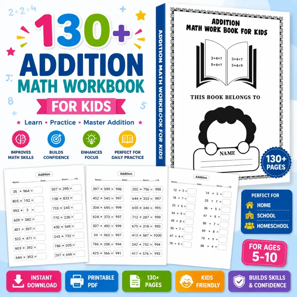 130+ Pages Addition Math Workbook