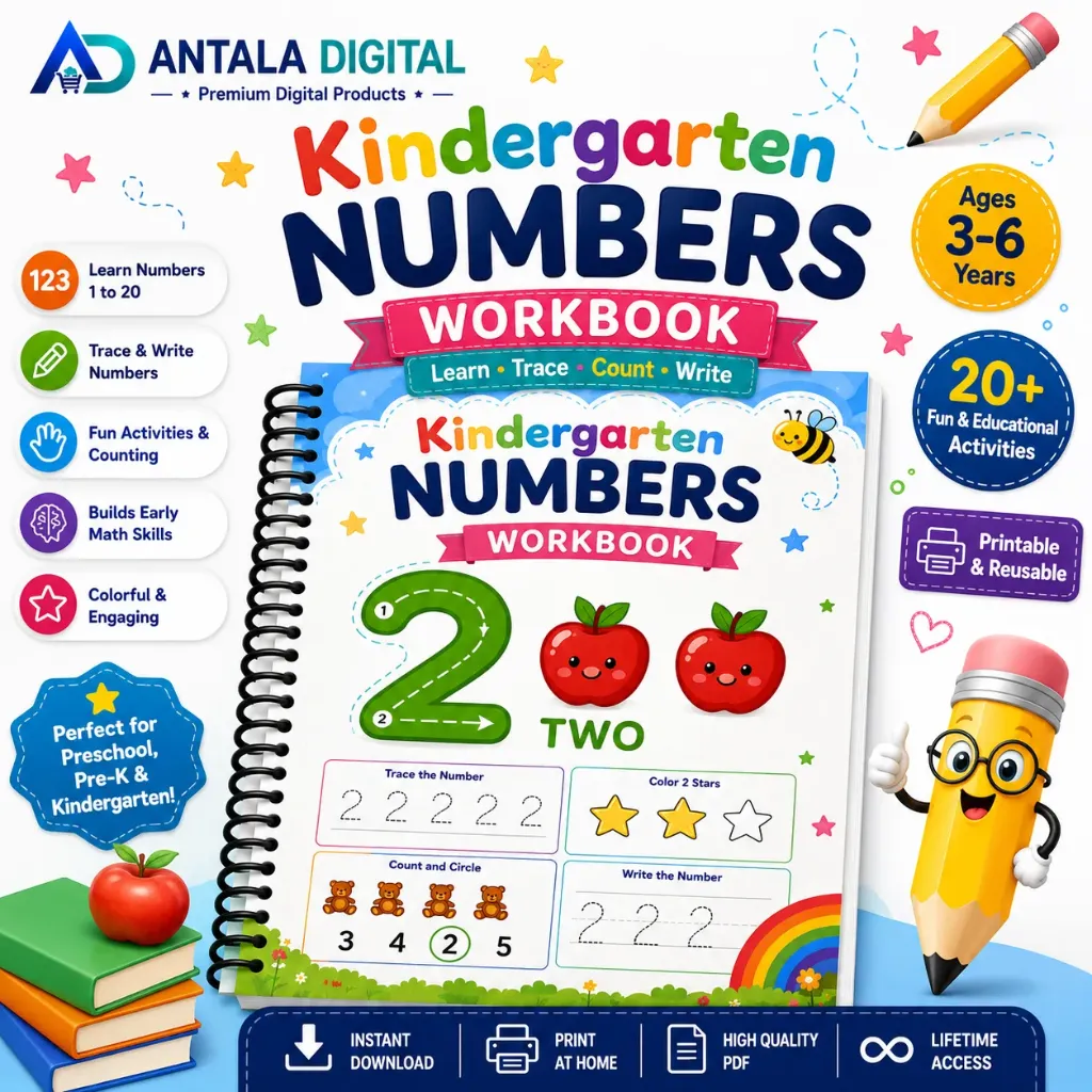 45 Kindergarten Numbers Workbook