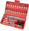 Tools Set 46pcs 1/4-Inch Socket Set Car Vehicle Repair Set (48 Pcs)