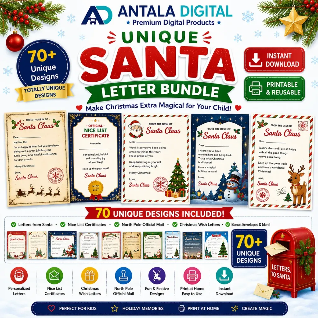 70 Unique Santa Letter Bundle